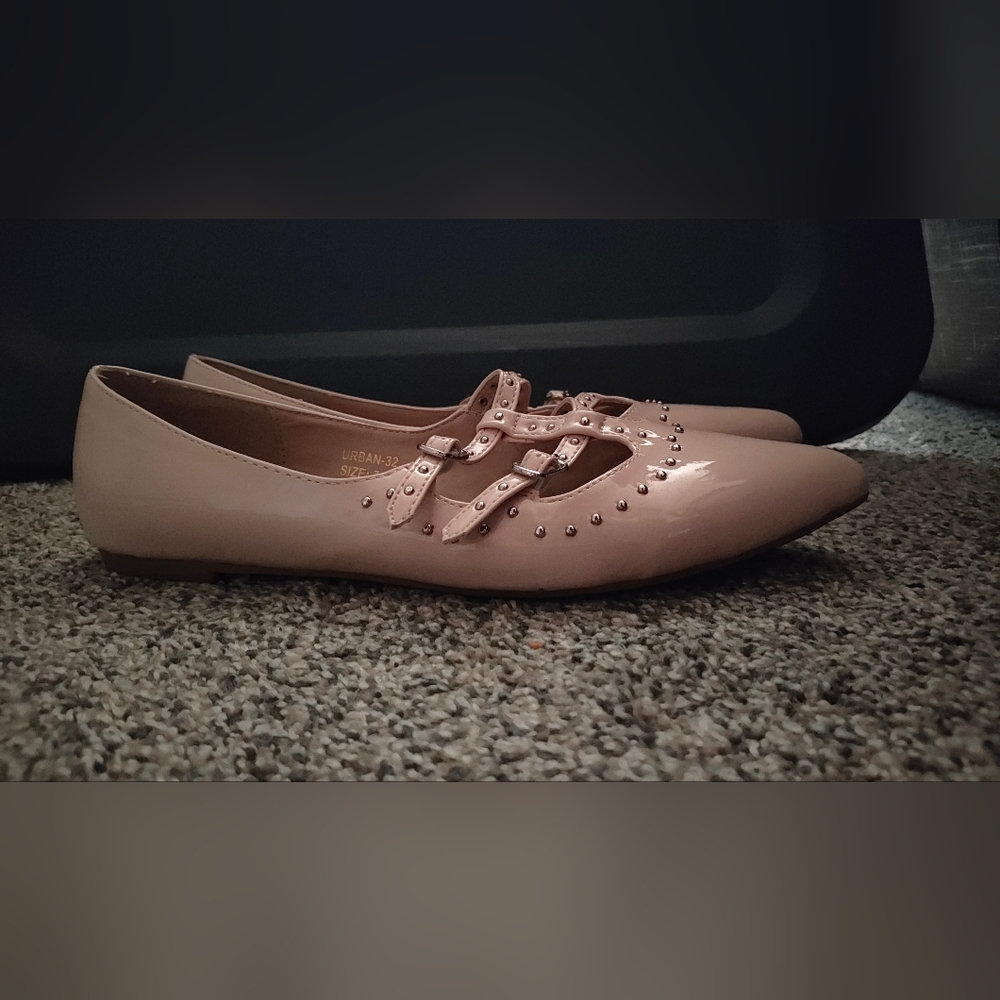 nude stud ballet flat - Picture 2 of 4